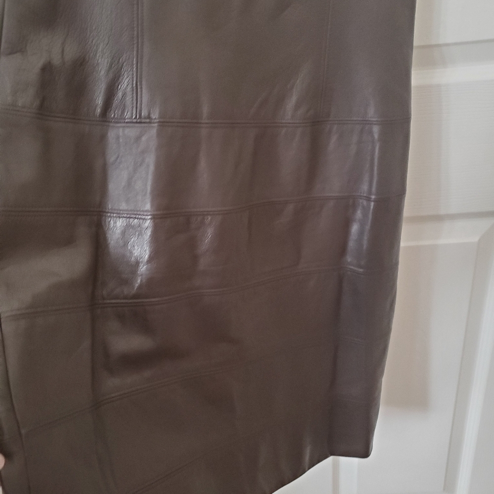 Designer Teri Jon Leather Business Casual Cocktail Dress Women's 12 Large - Picture 3 of 13